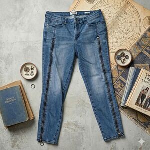 WILLIAM RAST Ankle Skinny Jeans | Sz 30 | Edgy Front Zips | EXC Cond